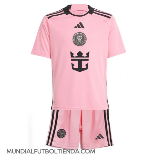 Camiseta Inter Miami Primera Equipación Replica 2024-25 para niños mangas cortas (+ Pantalones cortos)